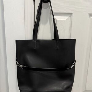 Away Black Leather Tote Bag